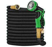 NEYTIIR Tubo da Giardino, Tubo di Prolunga Retrattile Tubo Flessibile da Giardino Antipiega, con Ugello A Spruzzo A 10 Getti, Connettori in Ottone Massiccio da 3/4(B,50FT)