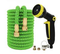 NEYTIIR Tubo Estensibile Giardino Estensibile Canna Acqua Estensibile in Ottone da 1/2 3/4 Attacco Flessibile da Giardino(L,2.5m)