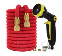 NEYTIIR Tubo Estensibile Giardino Estensibile Canna Acqua Estensibile in Ottone da 1/2 3/4 Attacco Flessibile da Giardino(J,2.5m)