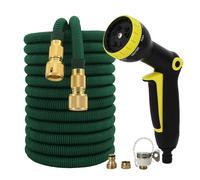 NEYTIIR Tubo Estensibile Giardino Estensibile Canna Acqua Estensibile in Ottone da 1/2 3/4 Attacco Flessibile da Giardino(B,12.5m)