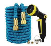 NEYTIIR Tubo Estensibile Giardino Estensibile Canna Acqua Estensibile in Ottone da 1/2 3/4 Attacco Flessibile da Giardino(A,7.5m)