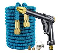 NEYTIIR Tubo Flessibile per Acqua da Giardino Espandibile con Pistola A Spruzzo d'Acqua A 3 modalità, per Impieghi Gravosi Autolavaggio, Patio E Animali Domestici(M,15m)