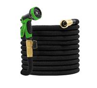 NEYTIIR Tubo Giardino Estensibile - Fatto in 4 Strati di Lattice, Connettori in Ottone Massiccio Antiruggine da 3/4 Pollici, Si Espande Fino A 3 Volte(50FT)