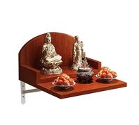 NEYTIIR Wall-Mounted Buddha Altar Shelf, Wooden Buddhist With Metal Support Frame, Fence Design On Both Sides, Guanyin Cabinet Ancestral Shrine(A,X-Large)