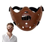 nezababy Hannibal Lecter - Maschera in resina cannibale spaventosa, per Halloween, film horror, Silenzio, agnelli, psichiatra, costume cosplay (marrone)