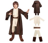 Nezababy Jedi Luke Skywalker Darth Vader Star Cavaliere Mantello Vestiti Wars Tunica con Cappuccio per Bambini Halloween Cosplay (Jedi Ragazzo, S)