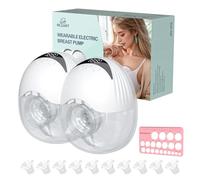 NEZART Tiralatte Elettrico Indossabile, Tiralatte a Mani Libere [4 modalità e 12 livelli], Include Flangia da 13/15/17/19/21 mm e Righello per Capezzoli