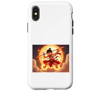 Nezha, dio giovanile della mitologia cinese che cavalca il fuoco Custodia per iPhone X/XS