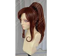 NEZIH Anime Sailor Moon Sailor Jupiter Kino Makoto Corto Marrone Coda di Cavallo Capelli Parrucca Cosplay Resistente al Calore + Cappuccio per Parrucca + Parrucca con Corda per Capelli