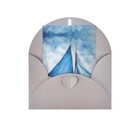 NEZIH Biglietto di auguri con stampa di barca a vela blu, buste vuote per ringraziamento, compleanno, matrimonio, simpatia, 10 x 15 cm