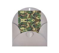 NEZIH Biglietto di auguri verde militare mimetico con buste vuote per ringraziamento, compleanno, matrimonio, simpatia, 10 x 15 cm