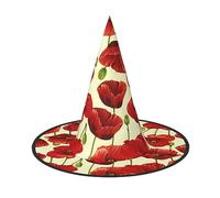NEZIH Cappello da strega a forma di cono per adulti, motivo: fiore rosso