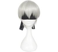 NEZIH Cos Wig Parrucca Anime Nier Automata Cosplay Parrucca Yorha 9S,Parrucca Corta E Dritta,Parrucca Costume Di Halloween,Per Halloween,Festa in Maschera,Anime Show,Evento Cosplay Accessori