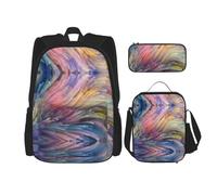 NEZIH Dream - Set zaino con stampa colorata e borsa per il pranzo, astuccio per la scuola