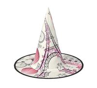 NEZIH La Tour de Paris - Cappello da strega con stampa di Halloween e bicicletta, per adulti, per donne e ragazze