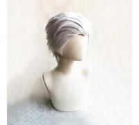 NEZIH Parrucca Cosplay Hidan Parrucca,Silver Grey Short Parrucca,con Rete per Parrucca Gratuita,Halloween Costume Cosplay,per Festa Carnevale Natale, Accessori Decorativi