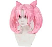 NEZIH Parrucca Cosplay Sailor Moon Sailor Chibi Parrucca,Long Braids Pink Parrucca,con Rete per Parrucca Gratuita,Halloween Costume Cosplay,per Festa Carnevale Natale, Accessori Decorativi,B