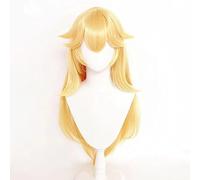 NEZIH Princess Peach Toadstool Cosplay Parrucca di Capelli Giallo Oro + Tappo della Parrucca, Adatto per Feste di Halloween, Carnevale, Esposizioni di Anime, Regalo Dell'anime,Arancia