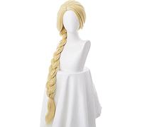 NEZIH Princess Tangled 120Cm 47" Dritto Bionda Super Long Cosplay Wig Rapunzel Capelli Sintetici Parrucca Anime+ Tappo della Parrucca, Accessori Decorativi, Regalo Dell'anime