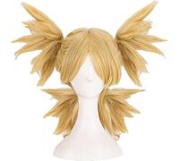 NEZIH TEMARI Nara Cosplay Wig Wig Golden BIONDA Zonda Resistente al Calore Parrucca for Capelli Sintetici + Cappuccio Parrucca, Adatto per Feste di Halloween, Accessori Decorativi per Donne