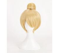 NEZIH Tinker Bell Parrucca Cosplay Graduale Parrucca Chignon d'oro Anime Capelli Sintetici Gioco di Ruolo per Adulti Cosplay Parrucca Anime Coser, con Cuffia per Parrucca, Decorazione di Halloween