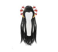 NEZIH Wig for Daki Anime Long Black Cosplay Parrucca per Capelli Sintetici Resistenti al Calore + Cappuccio per Parrucca Gratuito Daki, Adatto per La Festa di Halloween, Accessori Decorativi