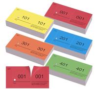 Nezyo 1 a 500 Blocchi Numerici, 5 x 10 cm, Colore Classico, 5 | 5 Colori, Blocchi con Numeri Doppi, Per Gettoni Guardaroba, Biglietti per Eventi, Feste Fiere Lotterie, Strappi Numerati