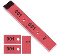 Nezyo 100 Biglietti Guardaroba Numerati, 3 Parti, Rosso, 1-100 | Etichette per Guardaroba, Per Ricevimenti, Galà, Lavanderie, Lotterie, Sartorie, Calzolai, Perforate e Pretagliate