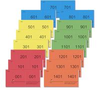 Nezyo 15 Blocchi Numerici 1-1500 Biglietti della Lotteria Blocco per Ricevute con Numeri Doppi Gettoni per Deposito Gettoni per Pasto Bevande Guardaroba Servizio Lavanderia Festa(Innovativo)