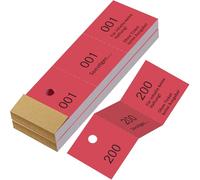 Nezyo 2 Biglietti Guardaroba Blocchi Numerici 1-200 Biglietti Perforati e Separabili in TRE Parti Ideali per Guardaroba Lotterie Eventi di Tutti i Tipi Eventi Feste Fiere Lotterie Dolcetti (Rosso)