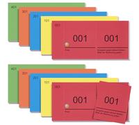 Nezyo 2 Set 1 a 500 Blocchi Numerici Numeri Doppi Blöck Numeri 5 Colori 5 x 10 cm Blocchi Numerici Per Gettoni Guardaroba Strappi Numerati Biglietti Eventi Feste Lotterie