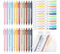 Nezyo 24 Set di Regali di Ringraziamento 24 Penne a Sfera Ispiratrici 24 Grazie Portachiavi in silicone 24 Sacchetti di Organza Bianchi Regali d'Addio per Colleghi Dipendenti Insegnanti Studenti