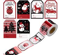 Nezyo 300 Pezzi Adesivi per Etichette Regalo di Natale Etichette Autoadesive per Etichette con Nome di Natale Adesivi Regalo di Babbo Natale Adesivo per Confezioni Regalo(Nero)