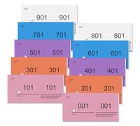 Nezyo Blocchetti Numerati da 1 a 1000 Blocchi con Numeri Doppi Blocchi Numerici per Gettoni Guardaroba per Guardaroba Eventi Festa, 10 x 5 cm(Rosa, Viola, Bianco, Arancione, Azzurro)