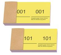 Nezyo Blocchetti Numerati da 1 a 200 Biglietti Numeri Sorteo Comandano con Numeri Bigliettini a Doppio Blocco Num 10x5 cm per Guardaroba Riffa Eventi Feste Fiere(Giallo)