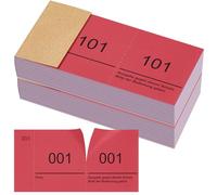 Nezyo Blocchetti Numerati da 1 a 200 Biglietti Numeri Sorteo Comandano con Numeri Bigliettini a Doppio Blocco Num 10x5 cm per Guardaroba Riffa Eventi Feste Fiere(Rosso)