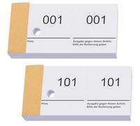 Nezyo Blocchetti Numerati da 1 a 200 Biglietti Numeri Sorteo Comandano con Numeri Bigliettini a Doppio Blocco Num 10x5 cm per Guardaroba Riffa Eventi Feste Fiere(Chiaro)