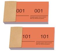Nezyo Blocchetti Numerati da 1 a 200 Biglietti Numeri Sorteo Comandano con Numeri Bigliettini a Doppio Blocco Num 10x5 cm per Guardaroba Riffa Eventi Feste Fiere(Arancione)