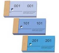 Nezyo Blocchetti Numerati da 1 a 300 Biglietti Numeri Sorteo Comandano con Numeri Bigliettini a Doppio Blocco Num 10x5 cm per Guardaroba Riffa Eventi Feste Fiere(Azzurro, Blu, Blu scuro)