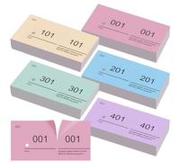 Nezyo blocchi Numerici numeri Doppi Blöck Numeri da 1 a 500 Numeri 5 Colori 5 x 10 Cm blocchi Numerici Per gettoni Guardaroba Strappi Numerati Biglietti Eventi Feste Fiere Lotterie(Colore Semplice,5)