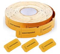 Nezyo Rotolo per etichette di valore, 1000 fogli, timbri forati, numero sequenziale, rotolo, bevande, segni, rotolo, carte demolizioni per negozi, bar, matrimoni, feste, Halloween (giallo