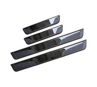 NFAHBAQA Protezione Auto Soglia Porta in Acciaio Inox 4 Pezzi per Skoda Karoq 2017+, Antiscivolo Kick Plates, Fascia Protettiva Resistente Graffi,Black