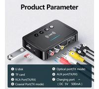 NFC Bluetooth 5.4 Ricevitore Trasmettitore FM Stereo AUX 3.5MM Ottico Coassiale TF/U-Disk Adattatore Wireless Telecomando Per TV PC