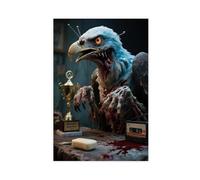 NFDVFHFRQ 4 poster su tela da parete con avvoltoio mutante del WC, decorazione artistica da parete per soggiorno, camera da letto, 50 x 75 cm