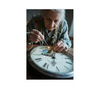 NFDVFHFRQ Poster su tela con scritta "The Old Woman Sews The Clock (2), decorazione per camera da letto, ufficio, stanza, regalo, 60 x 90 cm