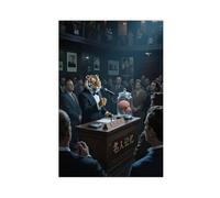 NFDVFHFRQ Poster su tela con stampa di tigre e cervello (1), decorazione per camera da letto, ufficio, camera da letto, regalo, 50 x 75 cm