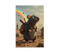 NFDVFHFRQ Poster su tela, motivo: talpa arcobaleno, frammenti di memoria (4), decorazione per camera da letto, ufficio, camera da letto, regalo, 50 x 75 cm