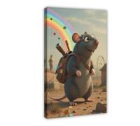 NFDVFHFRQ Poster su tela, motivo: talpa arcobaleno, frammenti di memoria (4), decorazione per camera da letto, ufficio, camera da letto, regalo, 60 x 90 cm