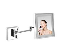NFDVXCCA Specchio da trucco da parete, LED di ricarica USB, specchio da barba bagno montato a parete(Black)