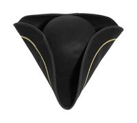 NFEKLFI Cappello Pirata Cappello da pirata a tricorno, cappello capitano marrone for adulti, uomini e donne, accessori for costumi, squisita fotografia, festa(Black 1)